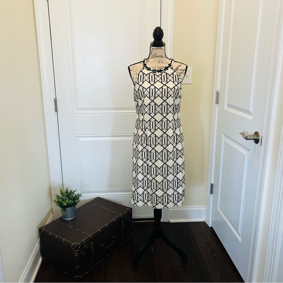 Nine West Black and Cream Sleeveless Dress - Picture 3 of 8